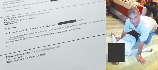 安德鲁蹲伏在一名女子身旁照片流出 英国首相发声